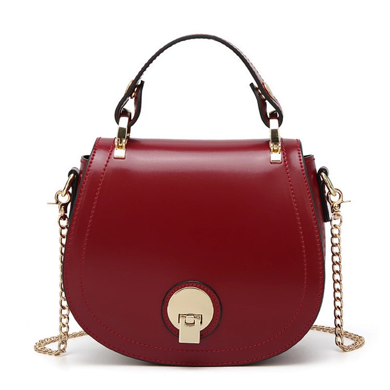 New elegant women pu leather crossbody bags chain lady shoulder bag