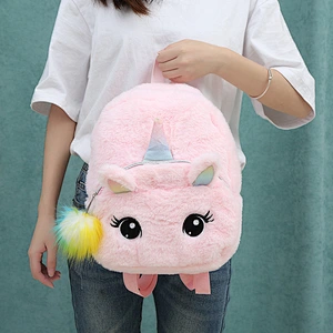 2020 Unicorn Plush Cartoon School Bag Animal Soft Stuffed Plush Backpack Bag For Children Toy