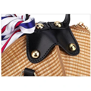 Vietnam Autumn Rattan Handmade Rattan Bag Straw Woven Bag, Bowknot Literary Beach Female Crossbody Bag