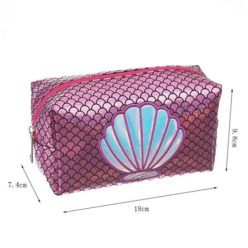 Mermaid Cosmetic Bag Makeup Bag Travel Bag Handy Large Portable Wash Pouch Waterproof Zipper Handbag