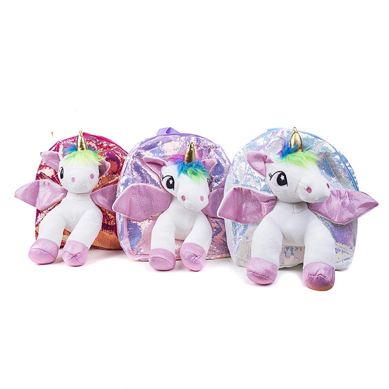 Plush unicorn cartoon kindergarten school bag cute children small backpack girl backpack