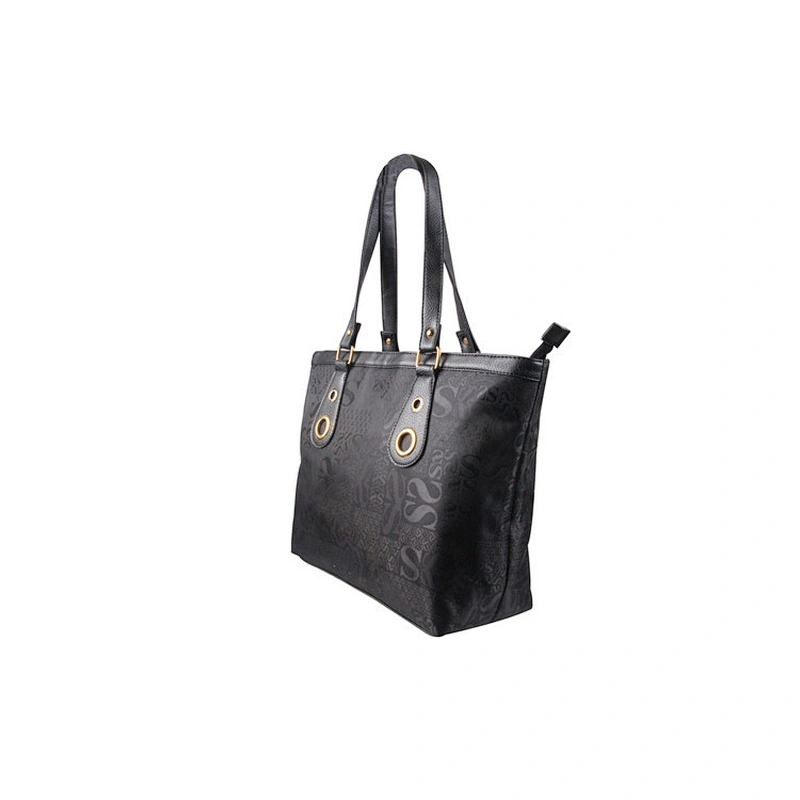 Cheap Plain PU Leather Women Tote Bags Black Ladies Handbags