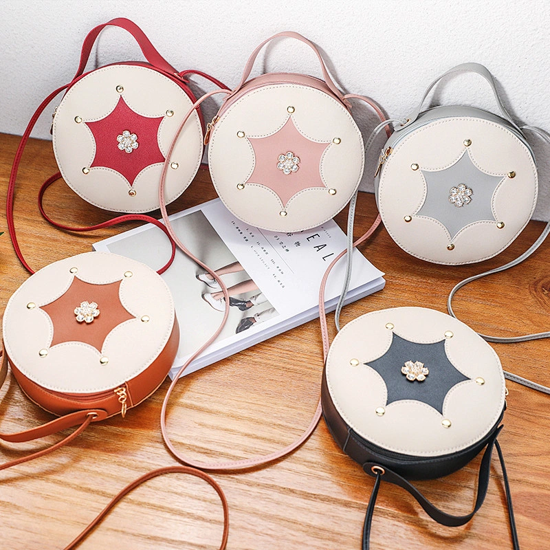 2020 Korean Version New Fashion Diamond Small Round Bag Casual All-Match Single Shoulder Messenger Handbag
