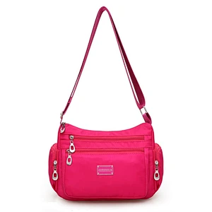 Wholesale China custom waterproof purple nylon women shoulder bag for ladies