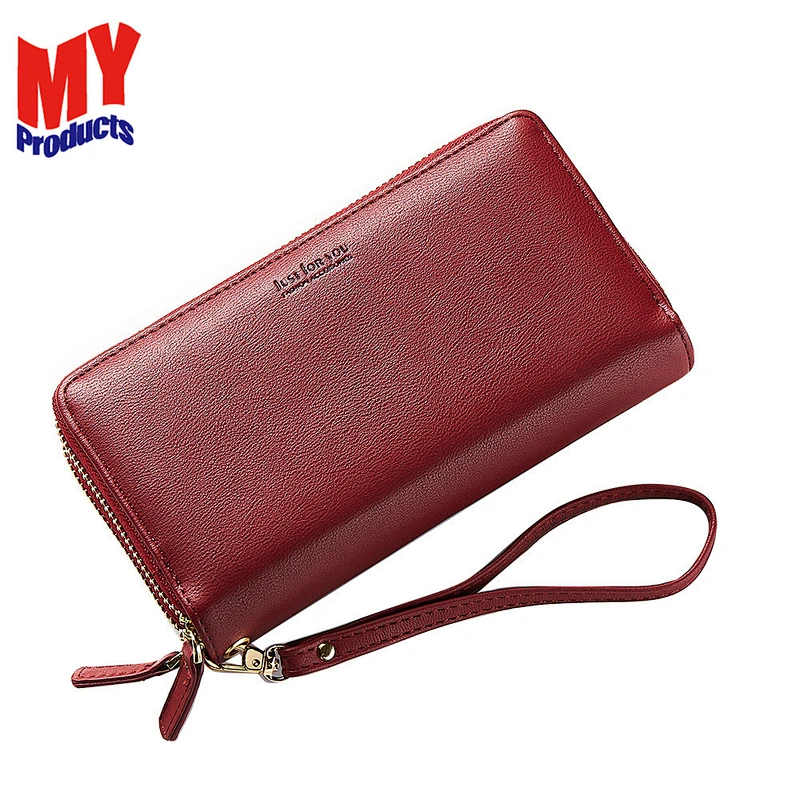 Wholesale customized leather travel document holder organizer wallet ladies long tote wallets