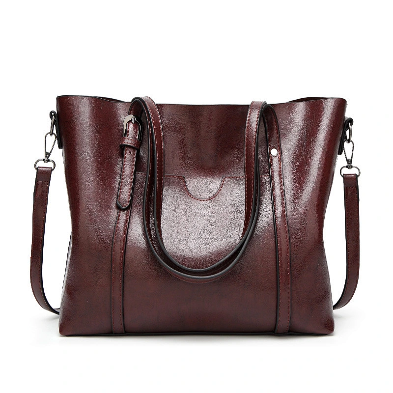 China Manufacturer Litchi Texture PU Leather Handbag Ladies Bag