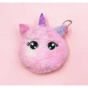 Hot selling unicorn cartoon coin purse children cat plush cute coin purse key pendant bag