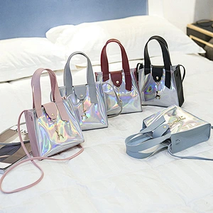 Shining Laser PU Single Shoulder Women Leather Handbags Holographic Crossbody Bag