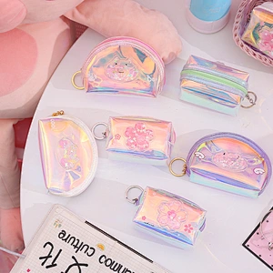 New small wallet Korean girl student cute key coin small bag laser coin purse female