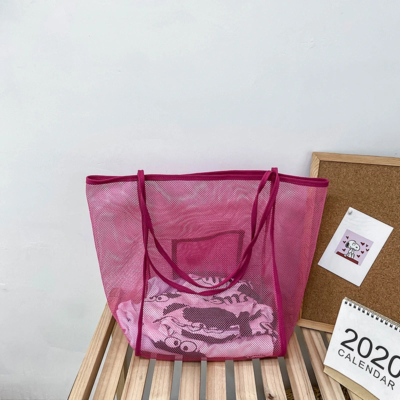 Fashion Large Soft Shoulder Bag Women Solid Color Portable Durable Shopping Tote Bag