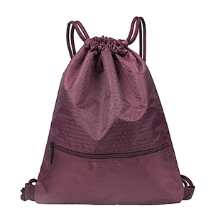 Custom promotion 2019 gym drawstring bag nylon drawstring backpack bag