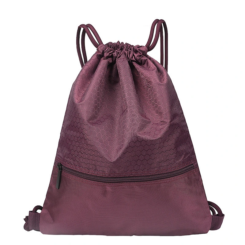 Custom promotion 2019 gym drawstring bag nylon drawstring backpack bag