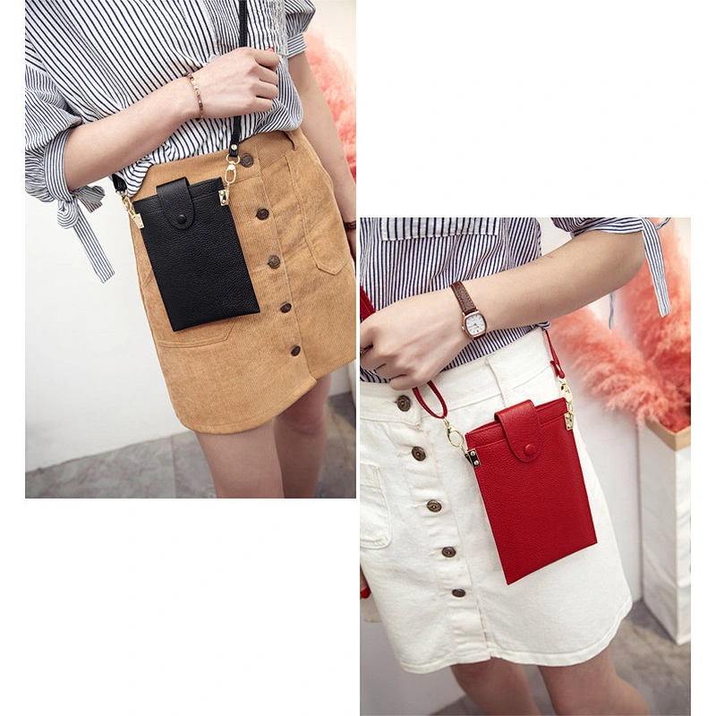 Fashion embossed crocodile leather cell phone crossbody bag wallet mobile phone bags cases