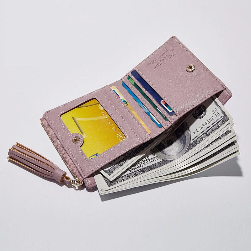 Simply Elegant Design Pure Color Women Wallet Leather For Sale
