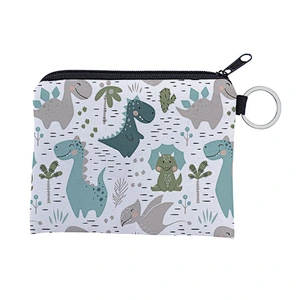 Fashion small fresh cartoon dinosaur creative printing coin purse waterproof portable personality card case key case