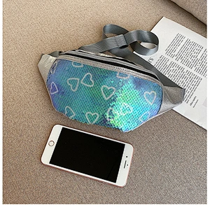 Sequins Holographic Waist Bags Women Wholesale Fanny Pack Waist Pack Girls Laser Chest Women Waist Bum Belt Bag