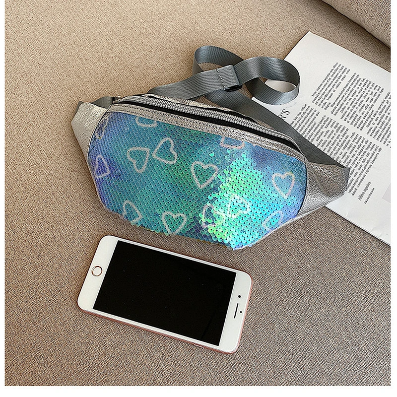 Sequins Holographic Waist Bags Women Wholesale Fanny Pack Waist Pack Girls Laser Chest Women Waist Bum Belt Bag