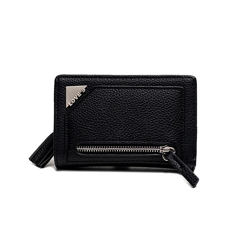 Short Wallet Ladies Small Women Fresh Foldable Leather Coin Purse Leather Wallets