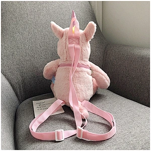 Factory Wholesale Design Custom Cute Plush Soft 3D Unicorn Backpack Kids