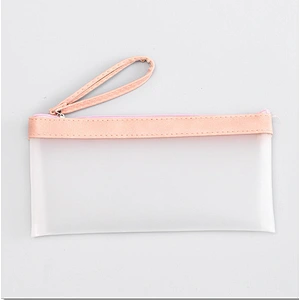 Korean Stationery Transparent Matte Pencil Bag Simple Jelly Plastic Color Matching Student Pencil Case