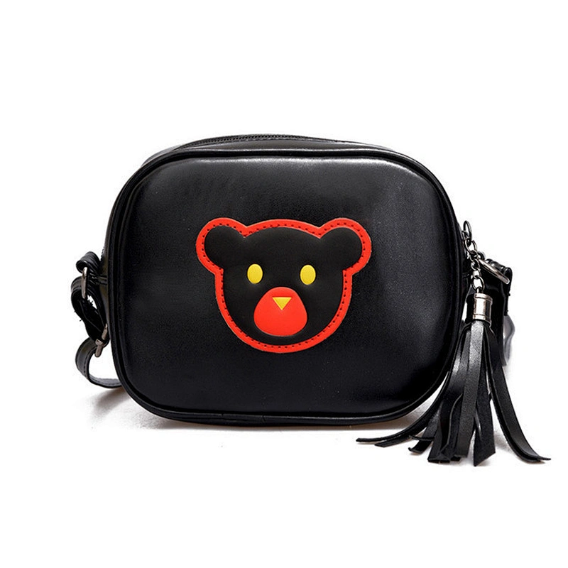 Girls PU Leather Embroidery Messenger Bag Cute Crossbody Bag For Kids