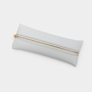 Simple Pencil Case PU Solid Color Student Pencil Bag Creative Leather Storage Pencil Case