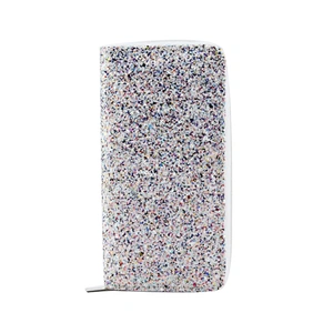 New fashion laser long clutch wallets women sequins pu leather handheld clutch wallet