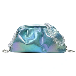 Brand Designer Acrylic Chain The Pouch Envelope Clutches Bag Voluminous Round Shape Purses and Handbags