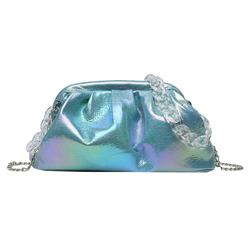 Brand Designer Acrylic Chain The Pouch Envelope Clutches Bag Voluminous Round Shape Purses and Handbags