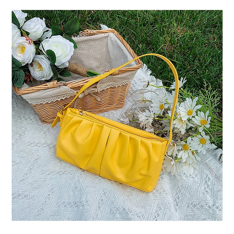 Wholesale One-Shoulder Underarm Bag 2020 New Trendy Korean Version Fold Cloud Bag Soft PU Small Bag For Female