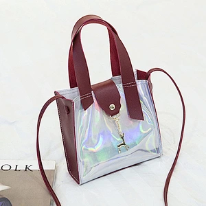 Shining Laser PU Single Shoulder Women Leather Handbags Holographic Crossbody Bag