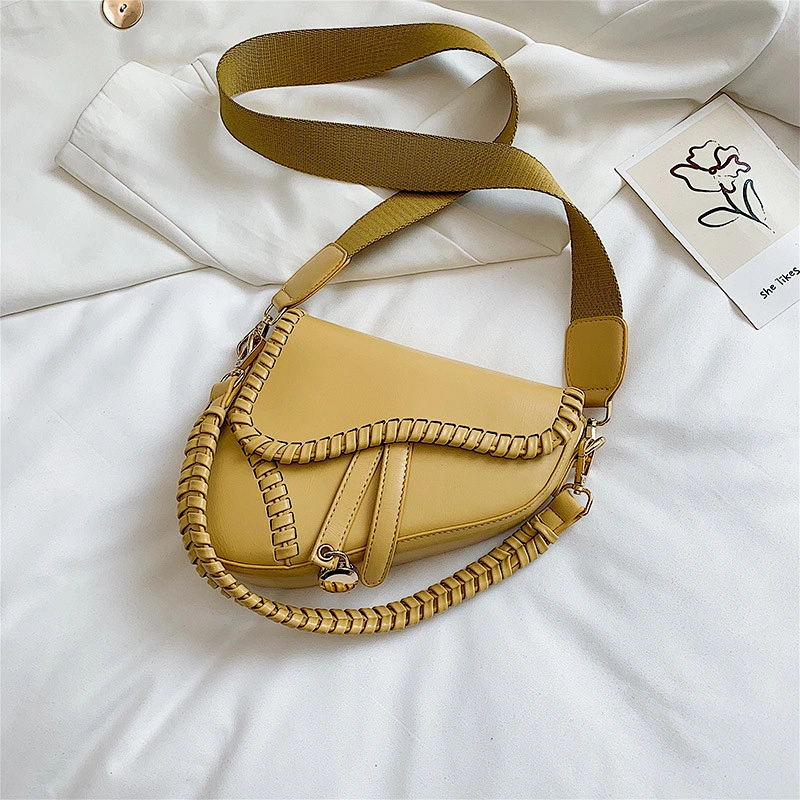 Women's high quality double strap PU leather shoulder bag 2021 fashion shoulder bag women's saddle bag