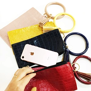 Beautiful Bracelet Hand Bag Women'S Fashion Clutch Bags PU Leather Bangle Purse Bags Keychain Wallets For Women