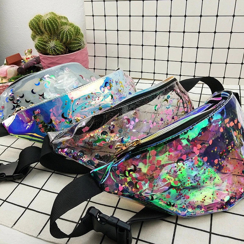 Fashion Laser Beach Waist Bag Fashion Cool Quicksand Bag Waist Bag Crossbody Hit Color