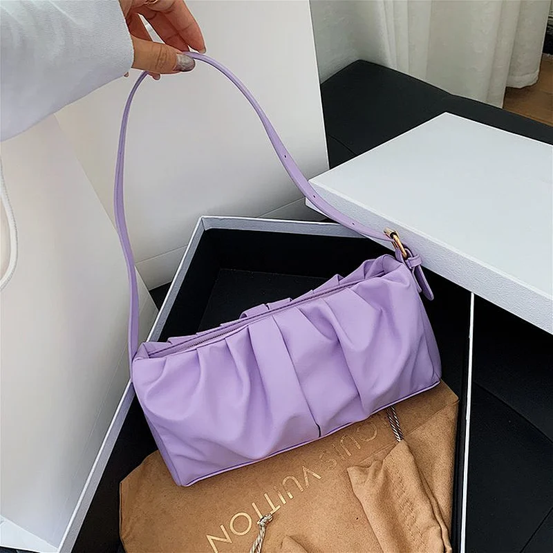 Wholesale One-Shoulder Underarm Bag 2020 New Trendy Korean Version Fold Cloud Bag Soft PU Small Bag For Female