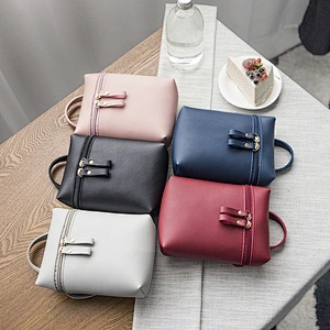 Fast Shipping PU Leather Ladies Simple Casual Shoulder Messenger Bag Small Change Mobile Phone Crossbody Bucket Bag