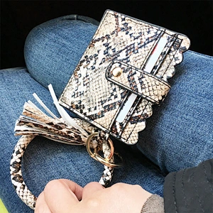 Leather Wristlet Wallet Wholesale Monogram Personalized Snakeskin Credit Card Wallet