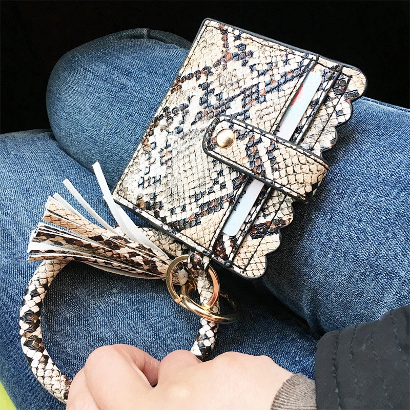 Leather Wristlet Wallet Wholesale Monogram Personalized Snakeskin Credit Card Wallet