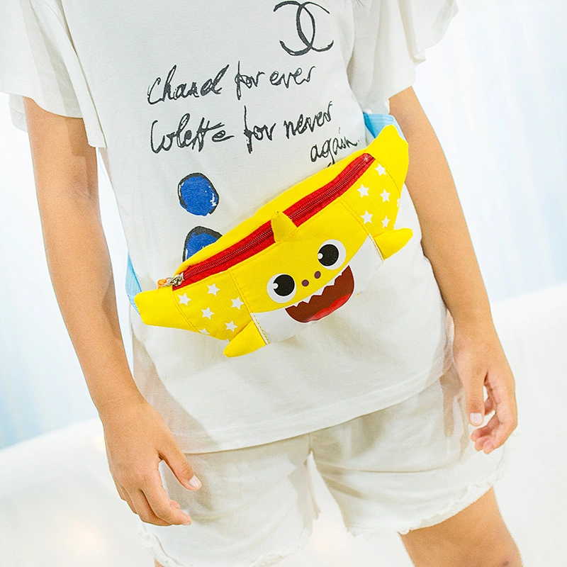 Oxford Cloth Small Waist Bag Cute Cartoon Shark Design Cross Body Bag Fanny Pack For Children