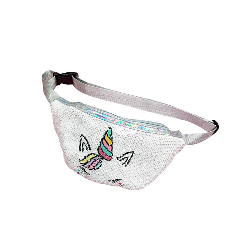 New Design Women Crossbody Bag Reversible Sequin Glitter Fanny Pack Ladies Outdoor Sports Unicorn Waist Bag For Girls