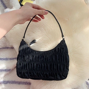 Customized 2020 Summer New Fashion Designers Hobo Pleated Underarm Bags Women Handbags Purses