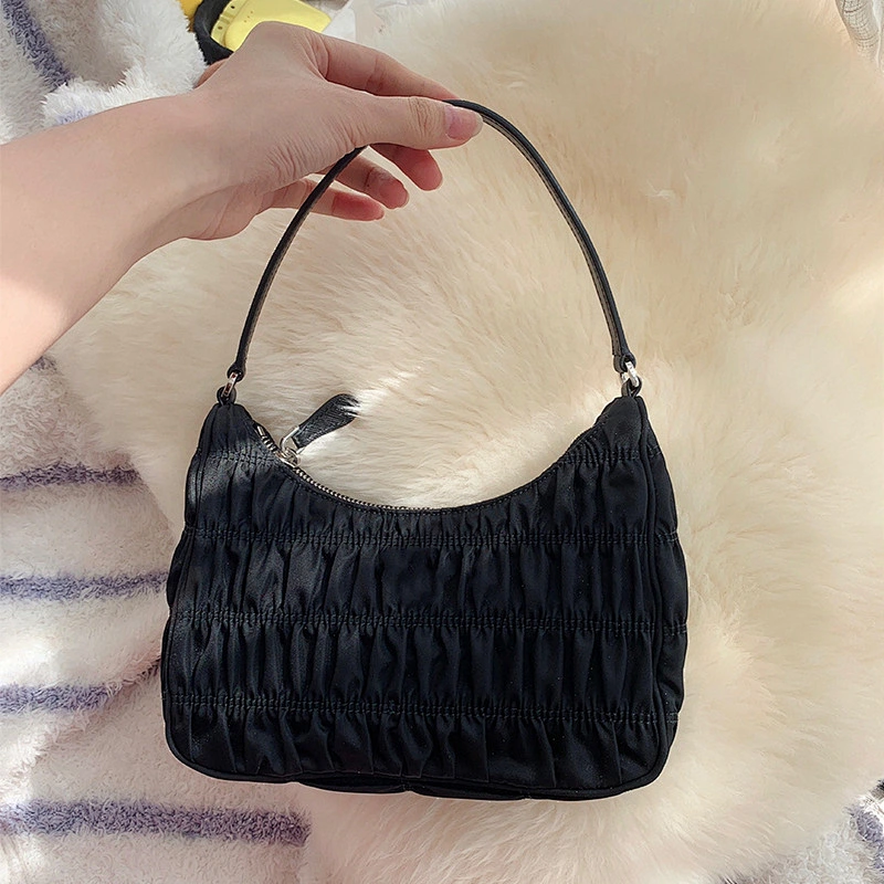 Customized 2020 Summer New Fashion Designers Hobo Pleated Underarm Bags Women Handbags Purses
