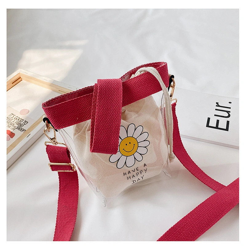 2020 Clear PVC Canvas Bags Girls Cute Single Shoulder Messenger Handbags Kids Girls Casual Mini Crossbody Bags