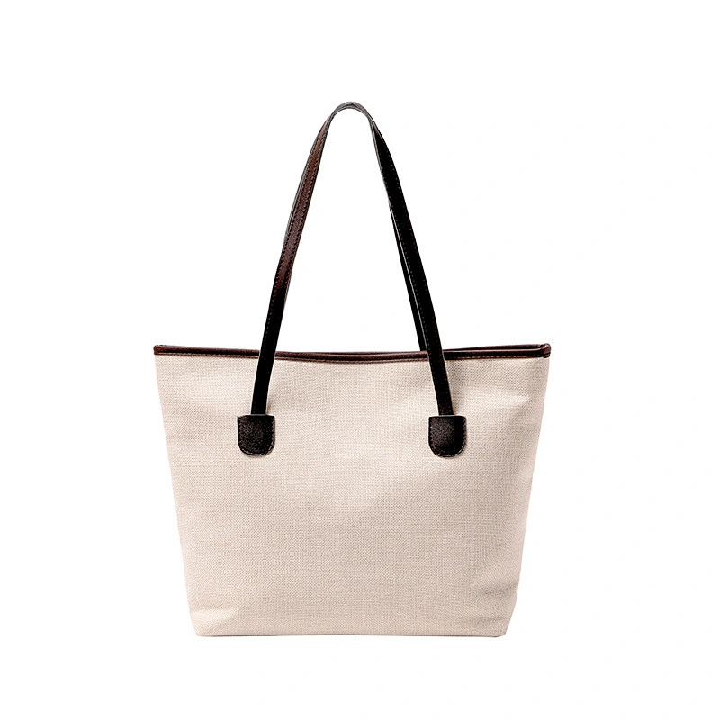 Large Soft Shoulder Bag Women Solid Color Portable Durable Shopping Plain Long Strap PU Tote Bag For Women