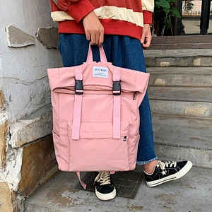 Fashion Design Rolling Top High School Bag College School Backpack For Boys Girls