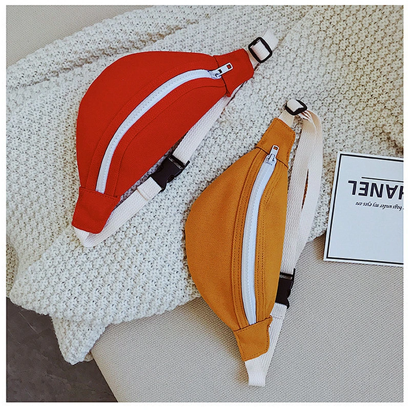 2020 New Design Kids Waist Bag Canvas Sling Bag Baby Girls Custom Logo Fanny Bag