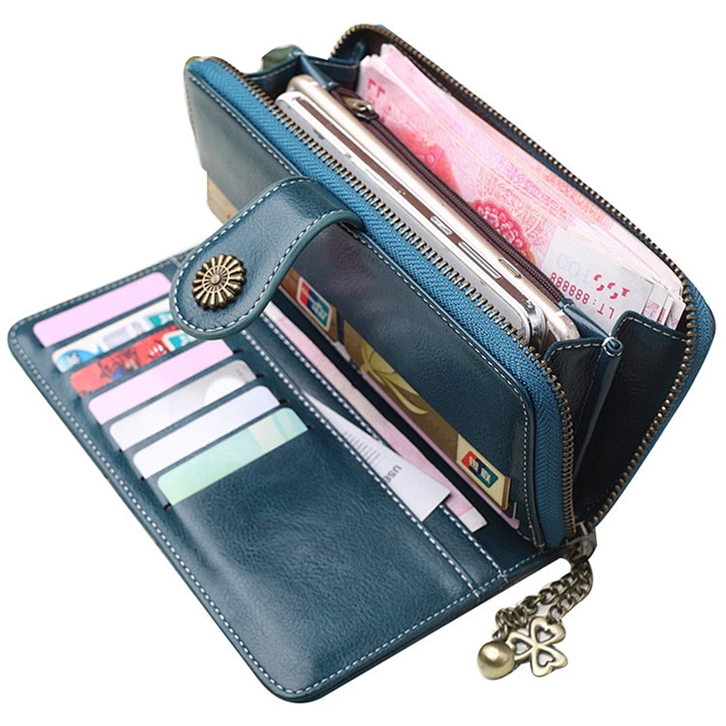 2019 Fashion vintage purse wallet pu leather travel coin card holder wallet for women