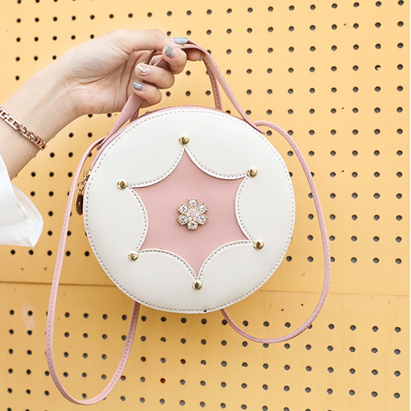 2020 Korean Version New Fashion Diamond Small Round Bag Casual All-Match Single Shoulder Messenger Handbag