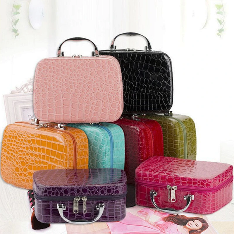 Mirror Stone Grain Portable Makeup Case Beautiful Storage Fashion Customized Logo Woman Cosmetic Box