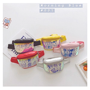 2020 New Fanny Pack Girls Waist Bag PU Laser Chest Bag Fashion Print Unisex Kids Children Crossbody Bag Purses